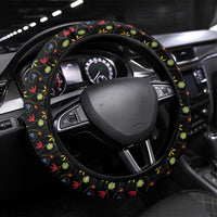 Traditional German Costume - Lederhosen and Soft Pretzel Steering Wheel Cover Folk Floral Pattern Style