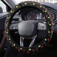 Traditional German Costume - Lederhosen and Soft Pretzel Steering Wheel Cover Folk Floral Pattern Style
