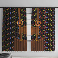 Traditional German Costume - Lederhosen and Soft Pretzel Window Curtain Folk Floral Pattern Style