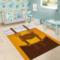 Traditional German Costume - Lederhosen and Soft Pretzel Area Rug Oktoberfest Beer Head Funny Style