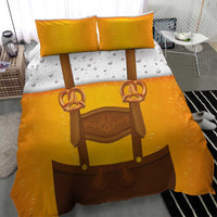 Traditional German Costume - Lederhosen and Soft Pretzel Bedding Set Oktoberfest Beer Head Funny Style