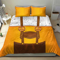 Traditional German Costume - Lederhosen and Soft Pretzel Bedding Set Oktoberfest Beer Head Funny Style
