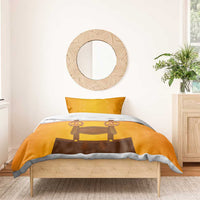 Traditional German Costume - Lederhosen and Soft Pretzel Bedding Set Oktoberfest Beer Head Funny Style