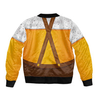 Traditional German Costume - Lederhosen and Soft Pretzel Bomber Jacket Oktoberfest Beer Head Funny Style