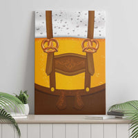 Traditional German Costume - Lederhosen and Soft Pretzel Canvas Wall Art Oktoberfest Beer Head Funny Style
