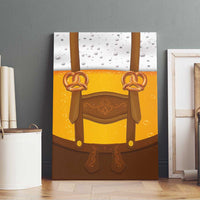 Traditional German Costume - Lederhosen and Soft Pretzel Canvas Wall Art Oktoberfest Beer Head Funny Style