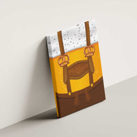 Traditional German Costume - Lederhosen and Soft Pretzel Canvas Wall Art Oktoberfest Beer Head Funny Style