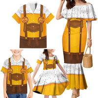 Traditional German Costume - Lederhosen and Soft Pretzel Family Matching Mermaid Dress and Hawaiian Shirt Oktoberfest Beer Head Funny Style