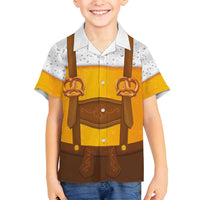Traditional German Costume - Lederhosen and Soft Pretzel Family Matching Off Shoulder Maxi Dress and Hawaiian Shirt Oktoberfest Beer Head Funny Style