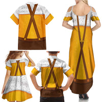 Traditional German Costume - Lederhosen and Soft Pretzel Family Matching Summer Maxi Dress and Hawaiian Shirt Oktoberfest Beer Head Funny Style