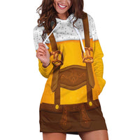 Traditional German Costume - Lederhosen and Soft Pretzel Hoodie Dress Oktoberfest Beer Head Funny Style