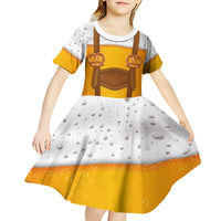 Traditional German Costume - Lederhosen and Soft Pretzel Kid Short Sleeve Dress Oktoberfest Beer Head Funny Style