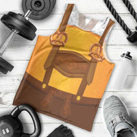 Traditional German Costume - Lederhosen and Soft Pretzel Men Tank Top Oktoberfest Beer Head Funny Style