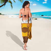 Traditional German Costume - Lederhosen and Soft Pretzel Sarong Oktoberfest Beer Head Funny Style