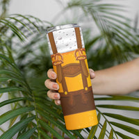 Traditional German Costume - Lederhosen and Soft Pretzel Skinny Tumbler Oktoberfest Beer Head Funny Style