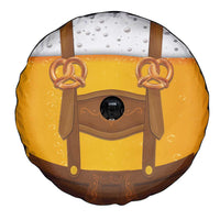 Traditional German Costume - Lederhosen and Soft Pretzel Spare Tire Cover Oktoberfest Beer Head Funny Style