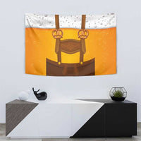 Traditional German Costume - Lederhosen and Soft Pretzel Tapestry Oktoberfest Beer Head Funny Style