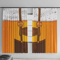 Traditional German Costume - Lederhosen and Soft Pretzel Window Curtain Oktoberfest Beer Head Funny Style