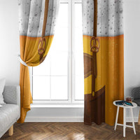 Traditional German Costume - Lederhosen and Soft Pretzel Window Curtain Oktoberfest Beer Head Funny Style