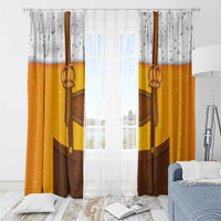 Traditional German Costume - Lederhosen and Soft Pretzel Window Curtain Oktoberfest Beer Head Funny Style