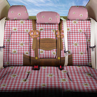 Traditional German Costume - Lederhosen and Soft Pretzel Back Car Seat Cover Blue Plaid Pattern with Edelweiss Flowers