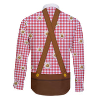 Traditional German Costume - Lederhosen and Soft Pretzel Family Matching Mermaid Dress and Hawaiian Shirt Blue Plaid Pattern with Edelweiss Flowers