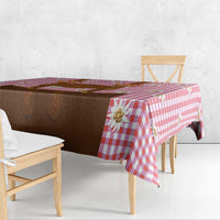 Traditional German Costume - Lederhosen and Soft Pretzel Tablecloth Blue Plaid Pattern with Edelweiss Flowers