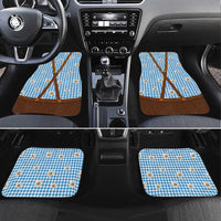 Traditional German Costume - Lederhosen and Soft Pretzel Car Mats Red Plaid Pattern with Edelweiss Flowers
