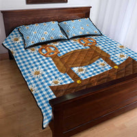 Traditional German Costume - Lederhosen and Soft Pretzel Quilt Bed Set Red Plaid Pattern with Edelweiss Flowers