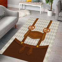 Traditional German Costume - Lederhosen and Soft Pretzel Area Rug Old Vintage Bavarian Pattern