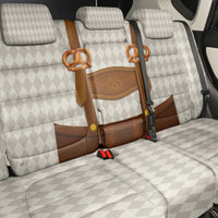 Traditional German Costume - Lederhosen and Soft Pretzel Back Car Seat Cover Old Vintage Bavarian Pattern