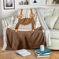 Traditional German Costume - Lederhosen and Soft Pretzel Blanket Old Vintage Bavarian Pattern