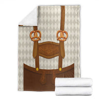 Traditional German Costume - Lederhosen and Soft Pretzel Blanket Old Vintage Bavarian Pattern