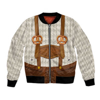 Traditional German Costume - Lederhosen and Soft Pretzel Bomber Jacket Old Vintage Bavarian Pattern