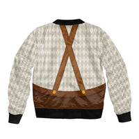 Traditional German Costume - Lederhosen and Soft Pretzel Bomber Jacket Old Vintage Bavarian Pattern