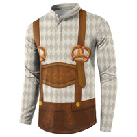 Traditional German Costume - Lederhosen and Soft Pretzel Button Sweatshirt Old Vintage Bavarian Pattern
