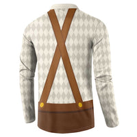 Traditional German Costume - Lederhosen and Soft Pretzel Button Sweatshirt Old Vintage Bavarian Pattern