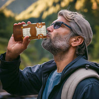 Traditional German Costume - Lederhosen and Soft Pretzel 4 in 1 Can Cooler Tumbler Old Vintage Bavarian Pattern