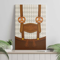Traditional German Costume - Lederhosen and Soft Pretzel Canvas Wall Art Old Vintage Bavarian Pattern