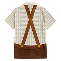 Traditional German Costume - Lederhosen and Soft Pretzel Family Matching Off The Shoulder Long Sleeve Dress and Hawaiian Shirt Old Vintage Bavarian Pattern