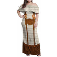 Traditional German Costume - Lederhosen and Soft Pretzel Family Matching Off Shoulder Maxi Dress and Hawaiian Shirt Old Vintage Bavarian Pattern