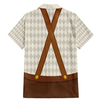 Traditional German Costume - Lederhosen and Soft Pretzel Family Matching Short Sleeve Bodycon Dress and Hawaiian Shirt Old Vintage Bavarian Pattern