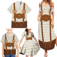 Traditional German Costume - Lederhosen and Soft Pretzel Family Matching Summer Maxi Dress and Hawaiian Shirt Old Vintage Bavarian Pattern