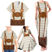 Traditional German Costume - Lederhosen and Soft Pretzel Family Matching Tank Maxi Dress and Hawaiian Shirt Old Vintage Bavarian Pattern
