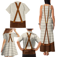 Traditional German Costume - Lederhosen and Soft Pretzel Family Matching Tank Maxi Dress and Hawaiian Shirt Old Vintage Bavarian Pattern