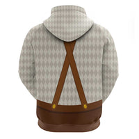 Traditional German Costume - Lederhosen and Soft Pretzel Hoodie Old Vintage Bavarian Pattern