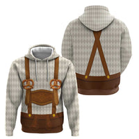 Traditional German Costume - Lederhosen and Soft Pretzel Hoodie Old Vintage Bavarian Pattern