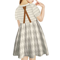 Traditional German Costume - Lederhosen and Soft Pretzel Kid Short Sleeve Dress Old Vintage Bavarian Pattern