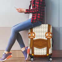 Traditional German Costume - Lederhosen and Soft Pretzel Luggage Cover Old Vintage Bavarian Pattern