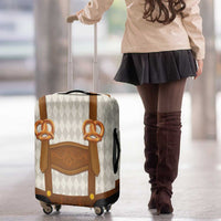 Traditional German Costume - Lederhosen and Soft Pretzel Luggage Cover Old Vintage Bavarian Pattern